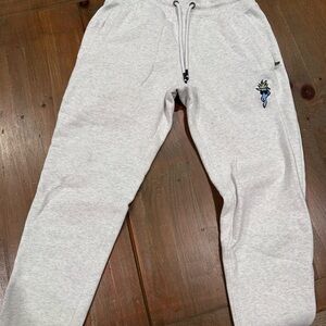 Gray Sweatpants with Embroidered Logo